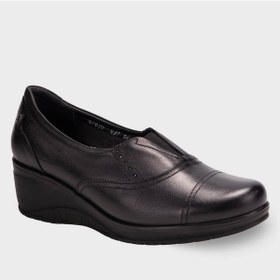 Resim Forelli 57610-g Funda Siyah Kadın Hakiki Deri Ayakkabı Siyah 