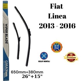 Resim Fiat Linea 2013 2014 2015 2016 Uyumlu Ön Cam Muz Tipi Silecek Süpürgesi Seti 650/380mm Gmax 