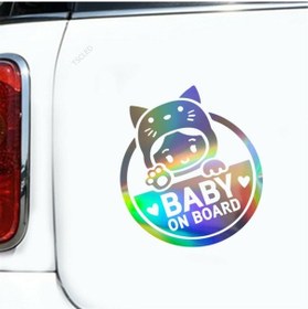 Resim Arabada Bebek Var Sticker Oto Yapıştırma 1 