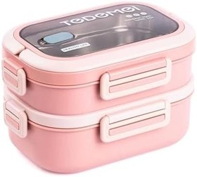 Resim 2 Katlı Bölmeli Paslanmaz Çelik Saklama Kabı Sızdırmayan Beslenme Kabı 1650 ml - Pembe 