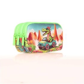 Resim Kaukko Kalem Çantası Kıds 3 Bölmeli Sweet Dınosaur L8189 