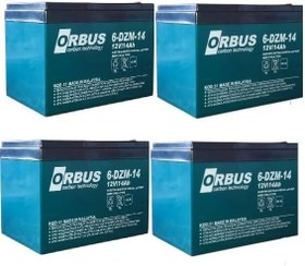 Resim ORBUS 12V 14Amper (12v 14Ah) 4'LÜ PAKET Deep Cycle - Derin Döngülü Elekrikli Bisiklet AKÜ (E-Bike) Aküsü Ebatlar: 150x97x95 