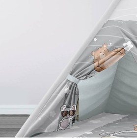 Resim instababyrooms Çocuk Oyun Çadırı Ayı ve Karavan Dijital Baskılı 
