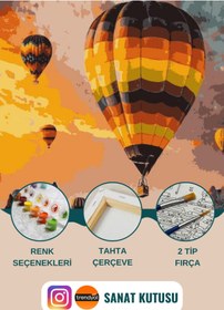 Resim SANAT Kapadokya - Sayılarla Boyama & Hobi Seti Fırça Boya Duvara Asma Aparatı Dahil 40x50 Tablo 
