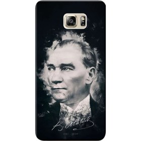 Resim Ceppare Samsung Galaxy S7 Edge Kılıf Desen Baskılı Silikon Kapak Mustafa Kemal Atatürk STK:388 