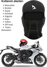 Resim DOMİN SPOR Motosiklet Balaklava Nefes Alan Motorcu Termal Maske Çok Amaçlı Sporcu Maskesi 