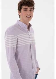 Resim U.s. Polo Assn. Erkek Lila Gömlek Desenli 50300013-vr034 Lila 