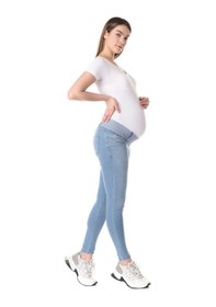 Resim Busa Hamile Alt Karın Destekli Skinny Kot Pantolon Açık Mavi-açıkmavi 