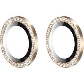 Resim Bilişim Akademi Apple iPhone 12 Mini Uyumlu Gold Swarovski Taşlı Kamera Lensi Koruma 