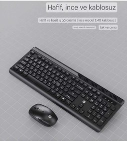 Resim HP CS500 Kablosuz 2.4ghz Türkçe Q Klavye & Mouse Set Siyah (Ramwhite Türkiye Garantili) 