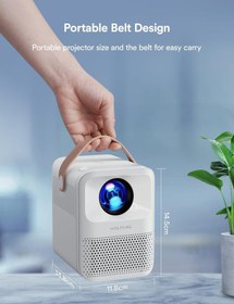 Resim Franco Mini Projektör 4K Destekli Taşınabilir Projektör 5G WiFi, BT 5.2, 12.000 LM 200" Ekranlı 