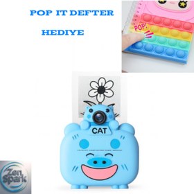 Resim ZEN SPARK Kameralı Fotoğraf Yazıcısı Mavi Renk – 2.0" Ekran, 1080P, Döner Lens, 1200mAh 