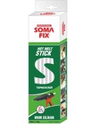 Resim Somafix 1 Kg 11.3 X 300 Mm Kalın Mum Silikon Şeffaf Çubuk Sıcak Silikon 