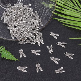 Resim 1 kutu 100 adet Stil Alaşımlı Kolye Uçları Bale Dansı Fiyonklu Terlik Ayakkabılar Charm Bilezik Anahtarlık Kolye El Sanatları Aksesuar Figür Süsleri Yeni Yıl Hediyeleri 