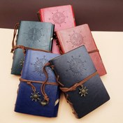 Resim Küçük Boy Pusula Baskılı Deri Defter 