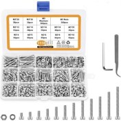 Resim Seeppitous M3 Paslanmaz Çelik Vidalar Fındıklar Yetenekli Çiftlik Kiti Altı Strenches, 1100 Pcs Altı Soket Düğmesi Baş Kapak Vidaları (Yurt Dışından) 