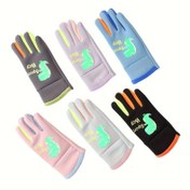 Resim 1 Çift Sonbahar ve Kışlık Dış Mekan Eldiveni, Sevimli Dinozor Desenli Sıcak ve Soğuk Koruyucu Bisiklet Eldiveni, 3-9 Yaş Arası Erkek ve Kız Çocuklar İçin Kayak, Bisiklet, Dış Mekan Aktiviteleri, Seyahat ve Tatil İçin Uygun 