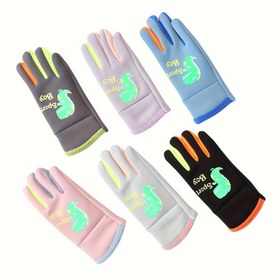 Resim 1 Çift Sonbahar ve Kışlık Dış Mekan Eldiveni, Sevimli Dinozor Desenli Sıcak ve Soğuk Koruyucu Bisiklet Eldiveni, 3-9 Yaş Arası Erkek ve Kız Çocuklar İçin Kayak, Bisiklet, Dış Mekan Aktiviteleri, Seyahat ve Tatil İçin Uygun 