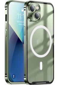Resim Iphone Uyumlu 13 Magsafe Buzlu Metal Telefon Kılıfı 