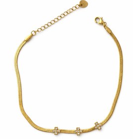 Resim Gold Yonca Detay Çelik Halhal 