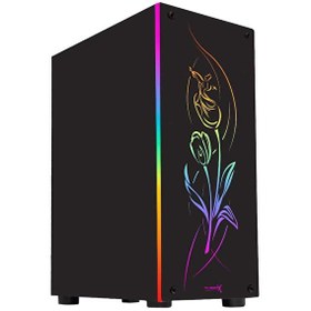 Resim Turbox Lale 1X Fan Siyah USB 3.0 250W 300W ATX Ön Panel RGB Led Ofis Kasası 