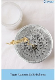 Resim Dekoratif Kase Takı Kutusu Yüzük Kolye Kutusu Mum Tabağı Takı Organizer Model 6 - Gümüş Eskitme 