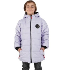 Resim D1fference İçi Kürklü Su Ve Rüzgar Geçirmez Erkek Çocuk Mont Lila 