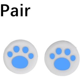 Resim 1 Çift Beyaz Mavi Silikon Kaymaz Kapak Nintendo Switch Lite İçin Gamepad Denetleyici Başparmak Sapları Sopa Kapakları Se 