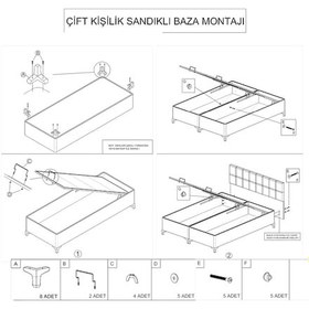 Resim Setaymobilya Baza, Cappy Açık Kahve Mdf Baza + Başlık Seti, Setay 