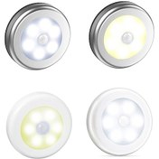 Resim Geeroyoo Hareket Sensörlü 6 Led Gece Lambası - Dolap, Koridor Ve Yatak Odası İçin Otomatik Açma/kapama Gümüş 