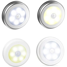 Resim Geeroyoo Hareket Sensörlü 6 Led Gece Lambası - Dolap, Koridor Ve Yatak Odası İçin Otomatik Açma/kapama Gümüş 