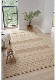 Resim Loopy Bej Kahve Halı Salon Oturma Odası Çocuk Odası Yatak Odası Halısı 620 Bej Kahve 