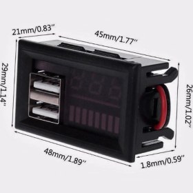 Resim Dijital Voltmetre 12V, 2x USB Çıkışlı, Akü Göstergeli, Güçlü ve Güvenilir 