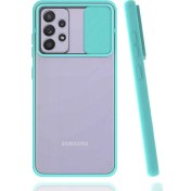 Resim HTStore Galaxy A72 Kılıf Htstore Zore Lensi Kapak-Turkuaz 
