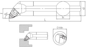 Resim M Sistem - ISO MWLNR/L 95° İç Çap Torna Kalemi 