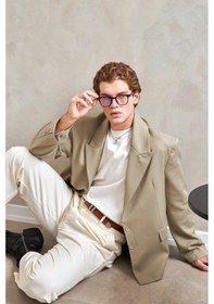 Resim Hyman Erkek Oversize Blazer Ceket Haki 