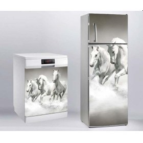 Resim Buzdolabı Ve Bulaşık Makinası Beyaz Eşya Sticker Kaplama Beyaz At 