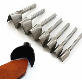 Resim BGA 8 pcs Leathercraft deri kemer ucu kesici bıçak seti V stil deri kesici craft tolls 