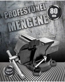 Resim 360 Dönerli Profesyonel Ağır Hizmet Yüksek Hassasiyetli Kırılmaz Örslü Masa Tezgah Mengenesi 80 Mm 