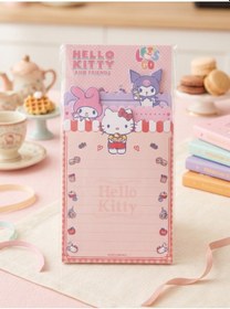 Resim Kuromi & Hello Kitty Lisanlı Özel Kesim Bloknot Notluk Çok Renkli 