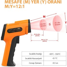 Resim ThermoPro TP30 Endüstriyel Kızılötesi Katı-Sıvı Sıcaklık Ölçer 