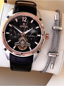 Resim Reward İtalyan Bileklik Hediyeli Deri Kordon Otomatik Mekanizma 5 Atm Erkek Kol Saati W.145529.1 Gümüş 