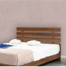 Resim Pasifichome Huga Çift Kişilik Ahşap Karyola Ceviz 140 Cm / Başlıklı Karyola 