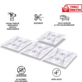 Resim Tink Kendinden Yapışkanlı Mermer Desenli Pvc Karo 30x30 cm 4 Adet 0,36 m2 