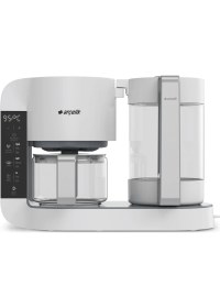 Resim Arçelik K 3284 Gurme Çay Makinesi 0,9 lt Cam Demlik 1,7 lt Su Isıtıcı Beyaz Renk Revizyonlu 