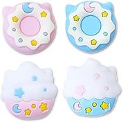 Resim BelugaDesign Donut Dondurma Başparmak Tutamakları | Sevimli Cutecore Kawaii Gıda Cupcake Şeker Tatlı Davranır Tatlı Pembe Mavi Pastel Joystick Kap | Nintendo Switch 2 Standard Joycon Lite OLED ile 