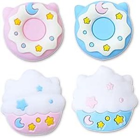 Resim BelugaDesign Donut Dondurma Başparmak Tutamakları | Sevimli Cutecore Kawaii Gıda Cupcake Şeker Tatlı Davranır Tatlı Pembe Mavi Pastel Joystick Kap | Nintendo Switch 2 Standard Joycon Lite OLED ile 