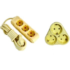 Resim UFO Sarı Renk 5 Metre Topraklı Grup Priz Ve Golyat Birlikte 