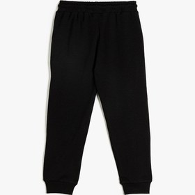 Resim Koton Jogger Eşofman Altı Beli Bağlamalı Cep Detaylı Pamuklu Siyah 5wkb40124tk Siyah 
