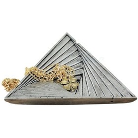 Resim Dekoratif Kase Takı Kutusu Yüzük Kolye Kutusu Mum Tabağı Takı Organizer Üçgen - Gümüş Eskitme 